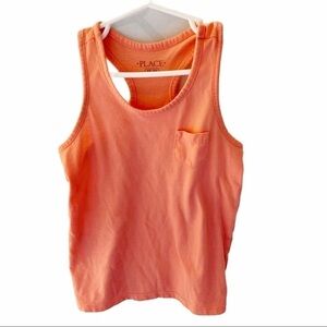 The Children’s Place Girls Pocket Sleeveless tank top. Size 5/6 peach/coral.